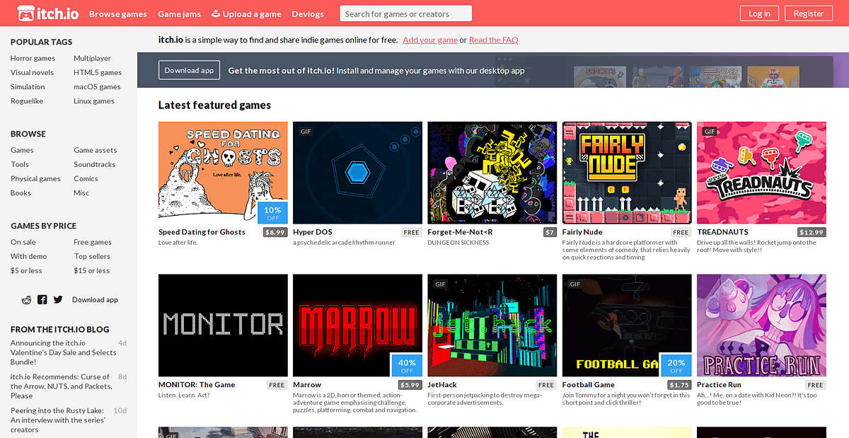 Itch.io: Plataforma de juegos indie